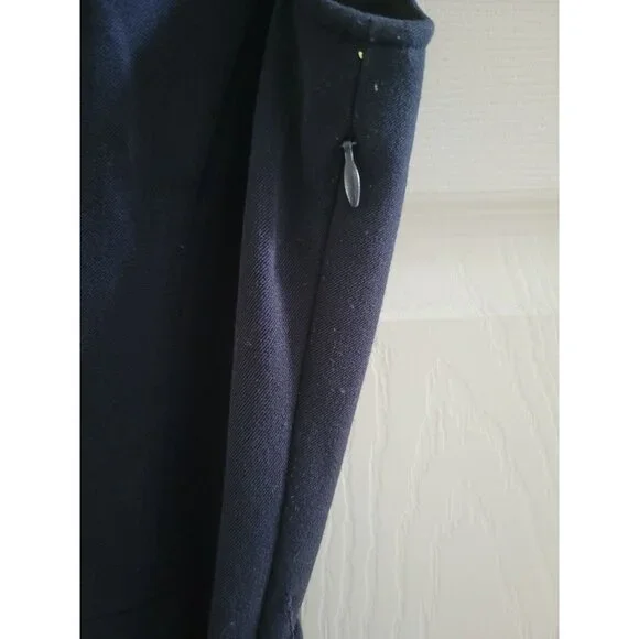 M.M. Lafleur Navy Blue Isabella Dress size Medium Collared V neck Career Office - Picture 5 of 8